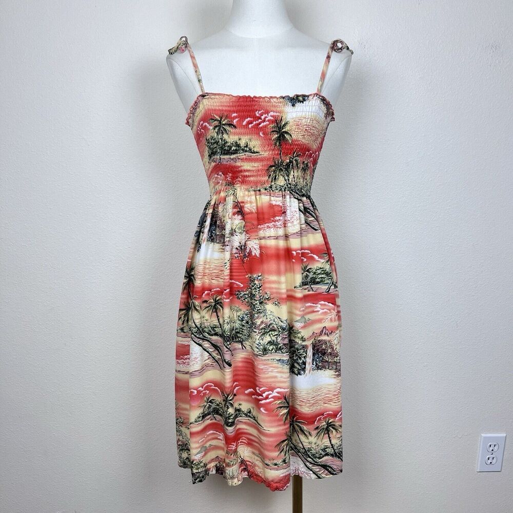 Puanani Dress Womens Small Hawaiian Tropical Beach Island Sundress USA Made